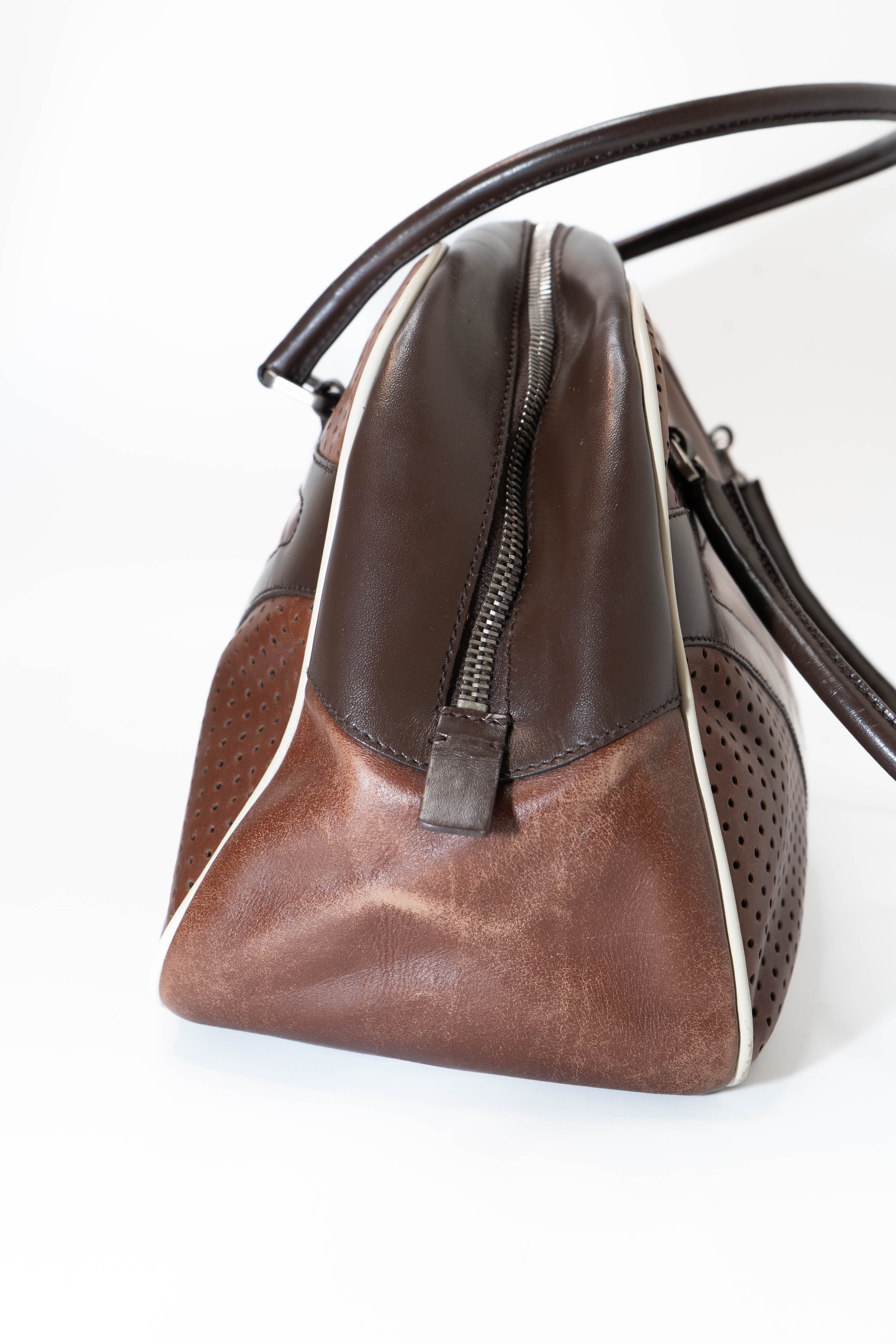 S/S 2000 Prada Vitello Drive Bowling Bag – Pointelle