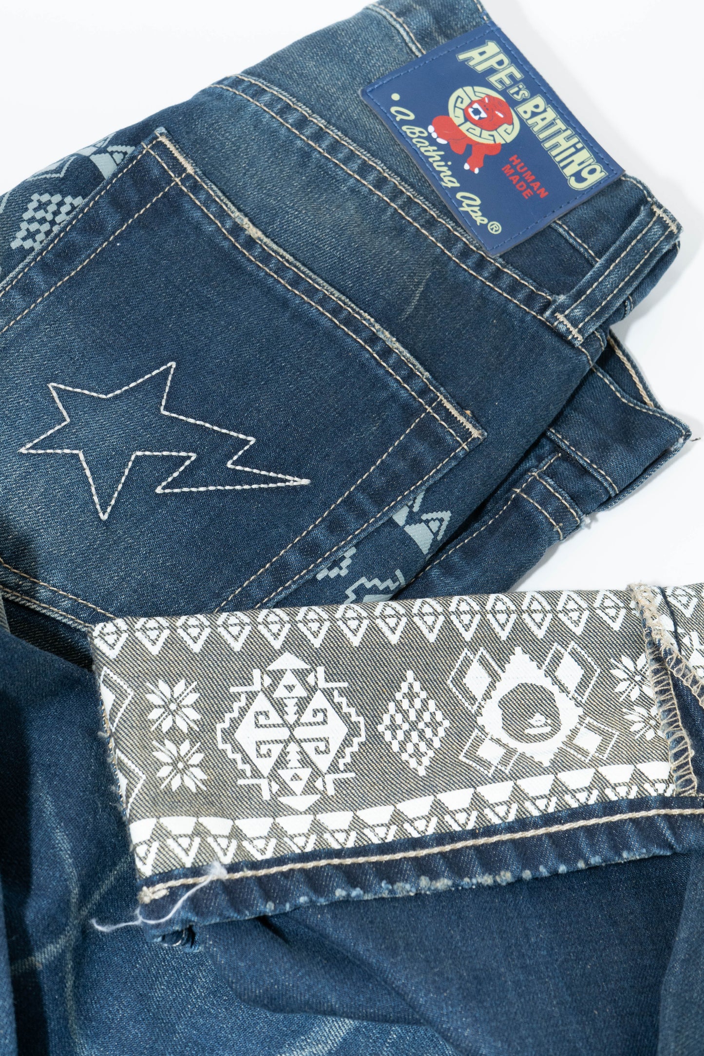 Bape Patterned Jeans
